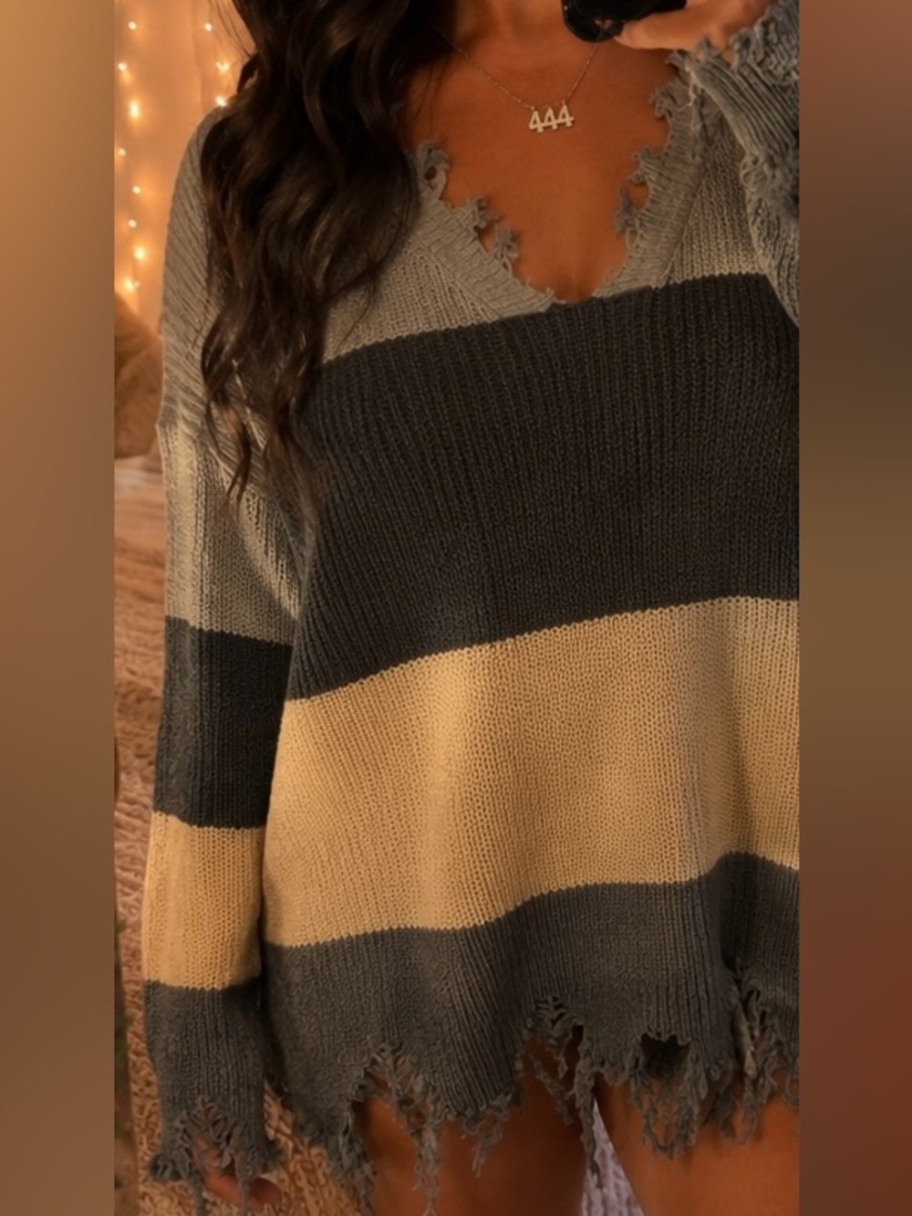 NWT, Asher Lane Distressed Color Block Sweater